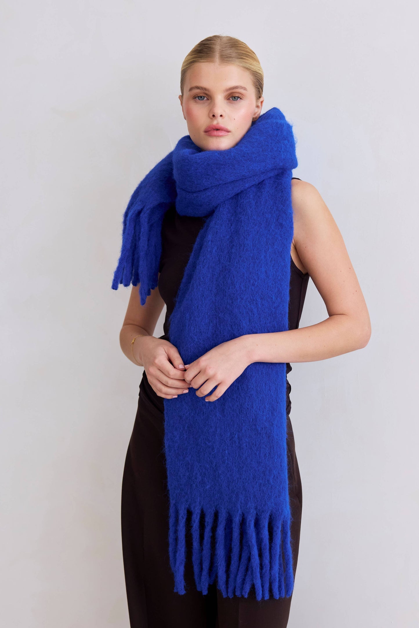The Reykjavik Scarf with RWS Wool - Electric Blue - FW25