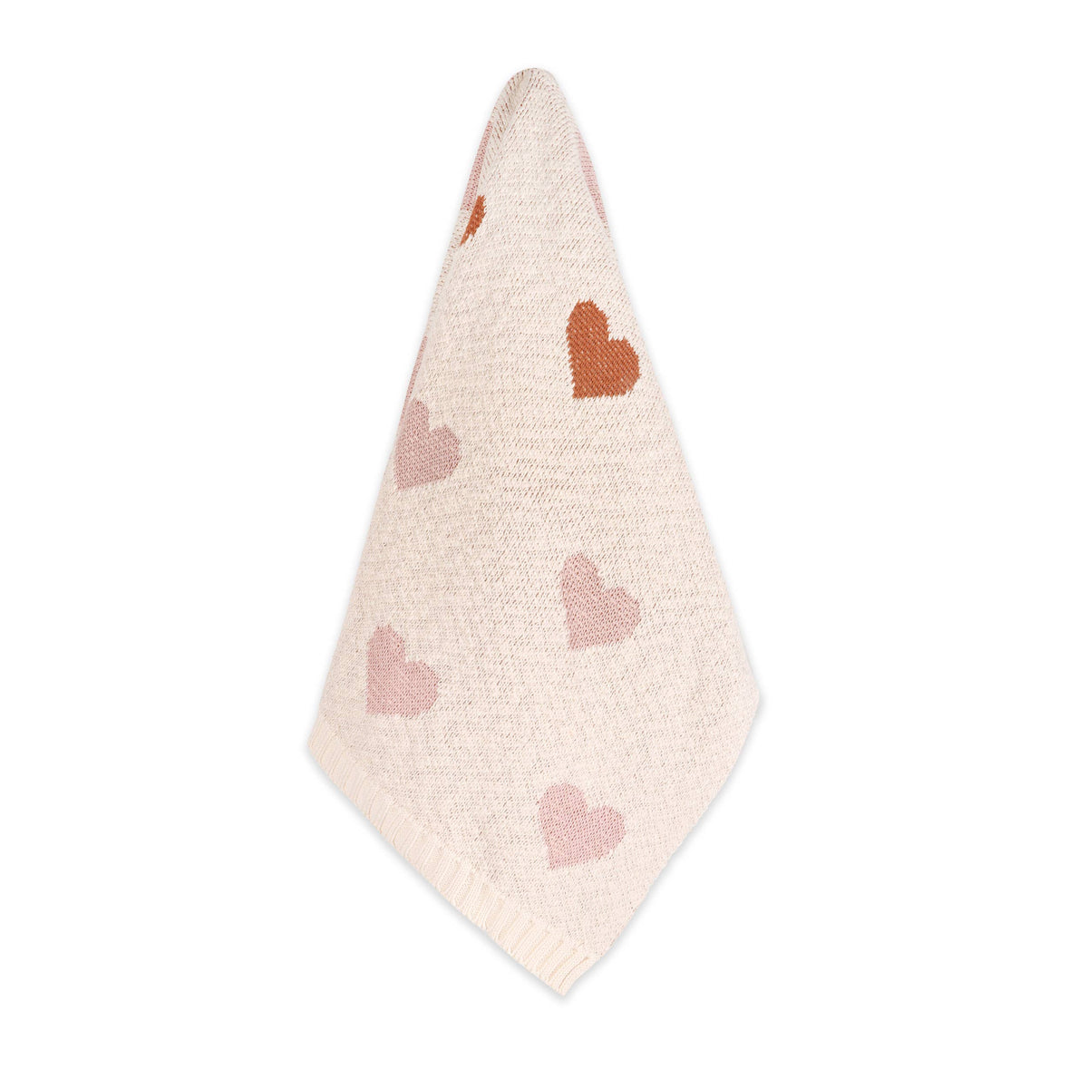 Loving Hearts - Organic Jacquard Sweater Knit Baby Blanket