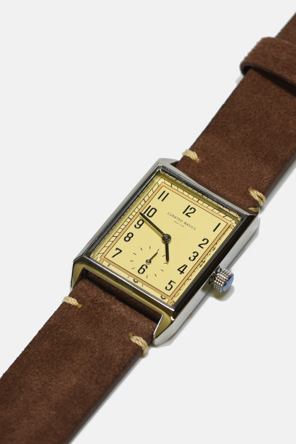 Classic Rectangular Watch: Brown Leather
