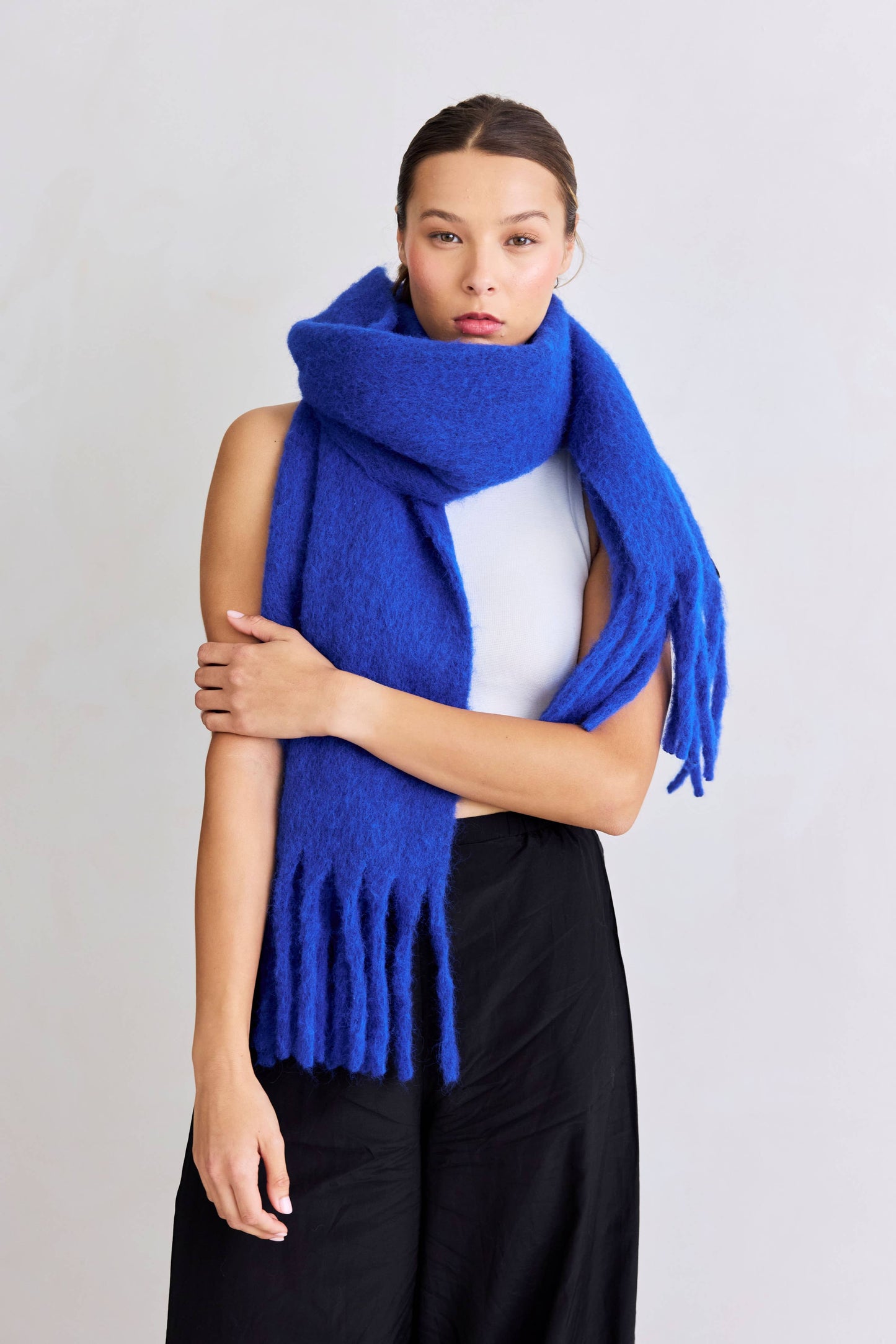 The Reykjavik Scarf with RWS Wool - Electric Blue - FW25