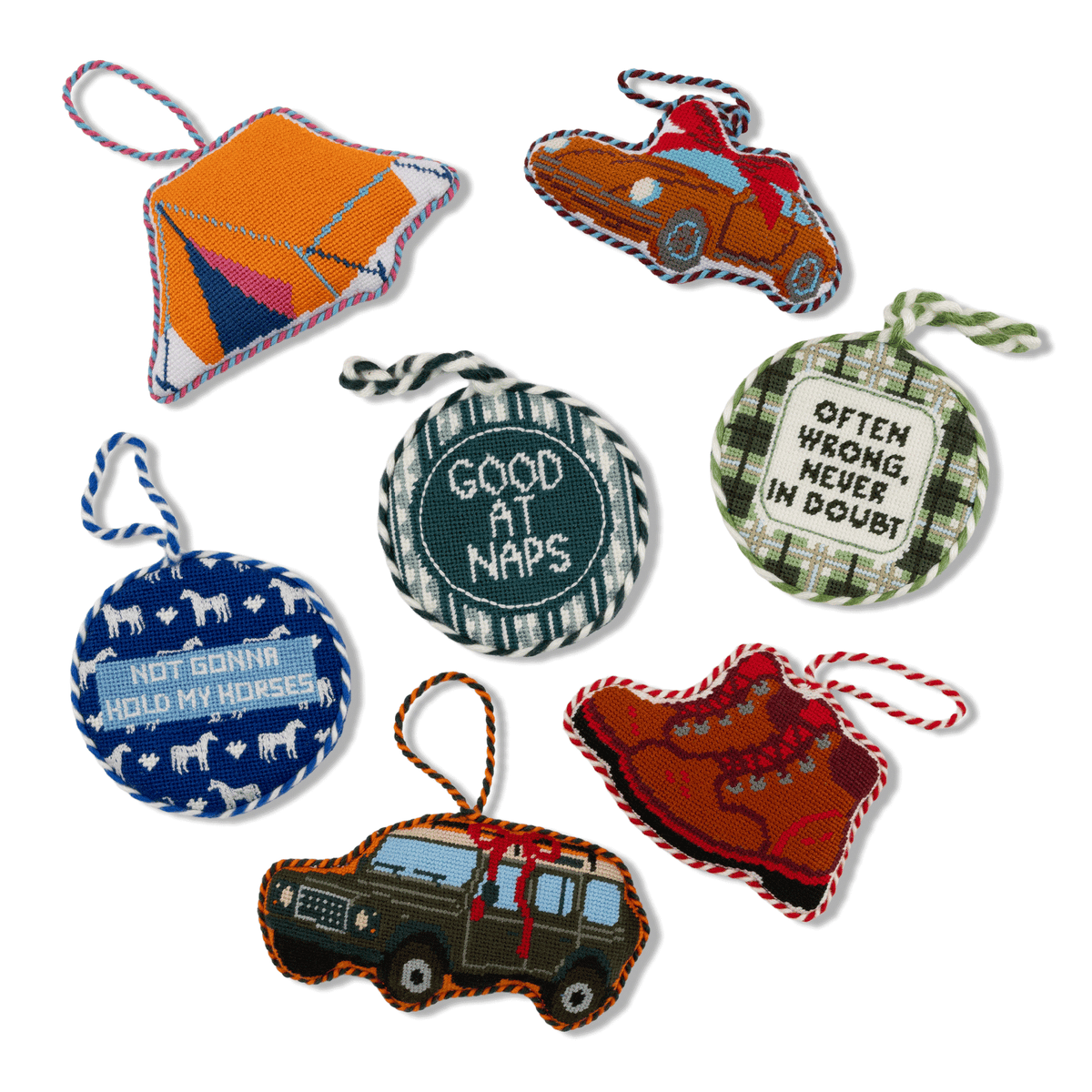 Needlepoint Ornament - Hold My Horses