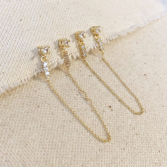 CZ Double Piercing Earrings