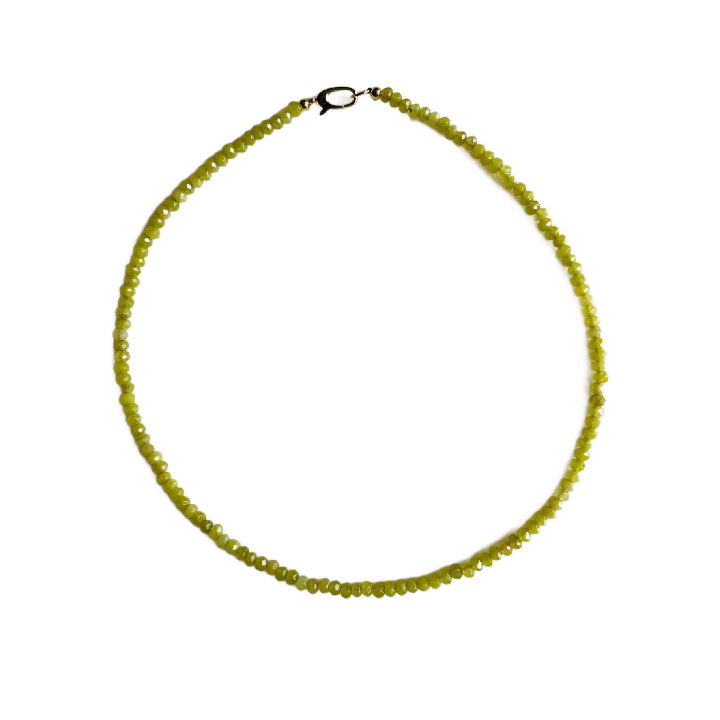 Dainty Candy Gemstone Necklace: Lemon Jade