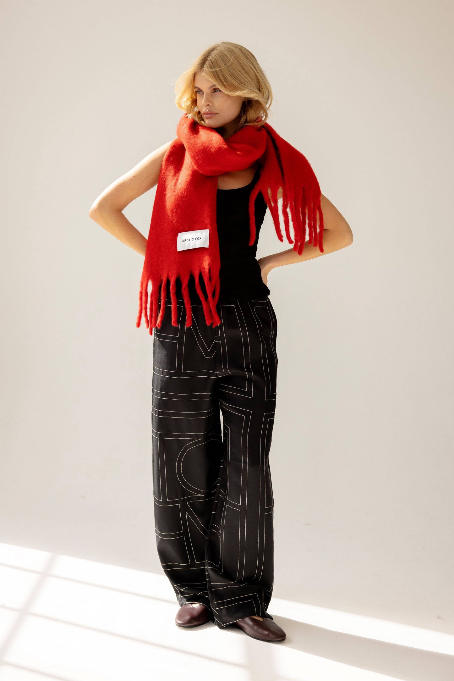 The Stockholm Scarf - Crimson Red - 100% recycled materials