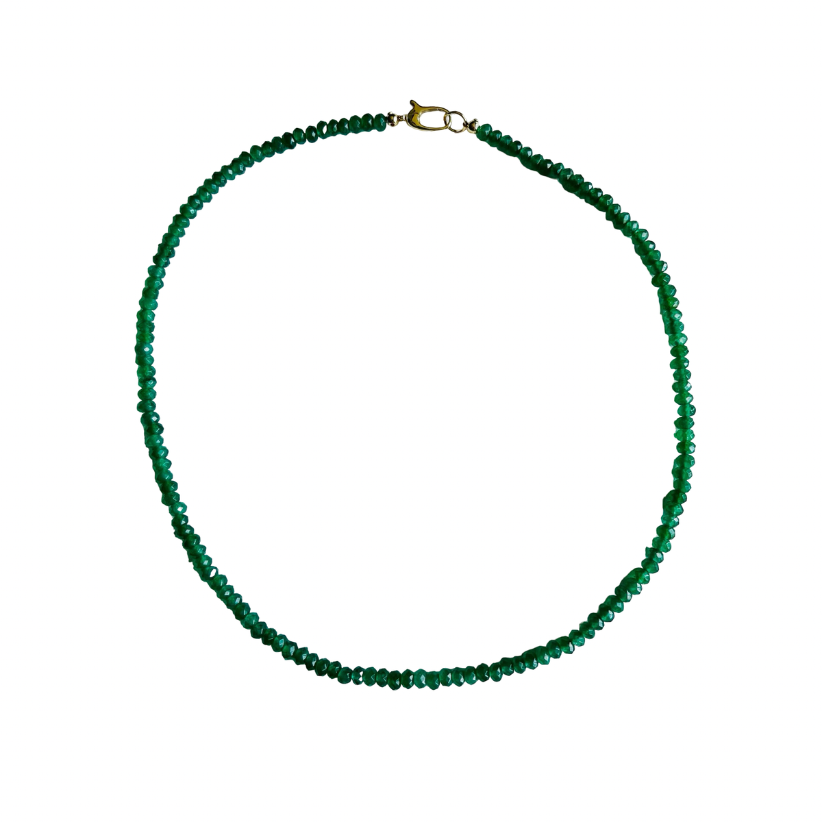 Dainty Candy Gemstone Necklace: Emerald Green