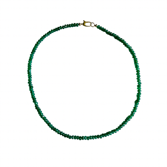 Dainty Candy Gemstone Necklace: Emerald Green