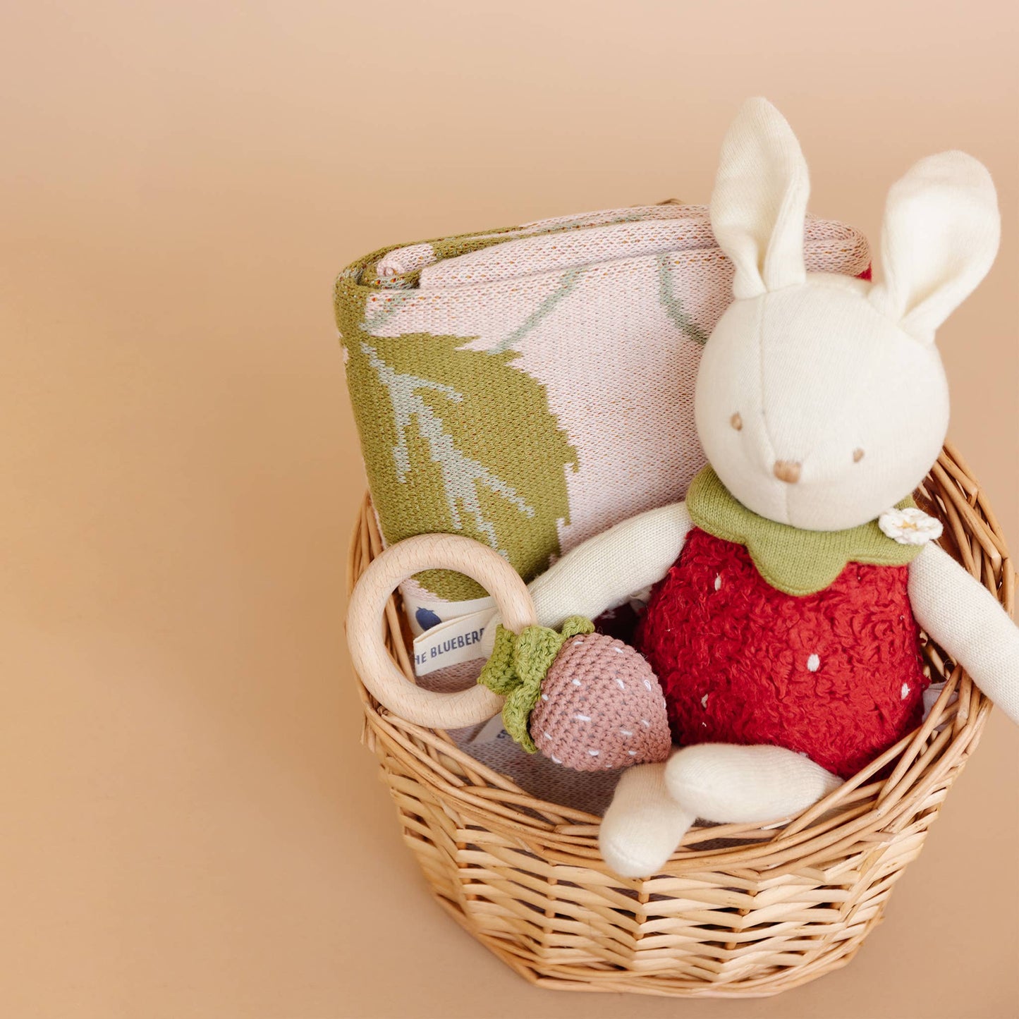 Blanket Strawberry Bunny Organic Baby Decor Summer Gift