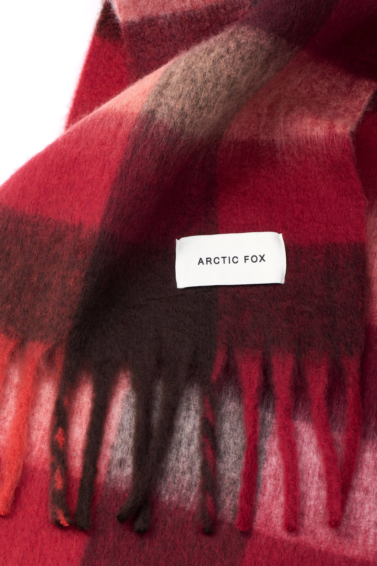 The Reykjavik Scarf - 100% Recycled - Burgundy check - FW25
