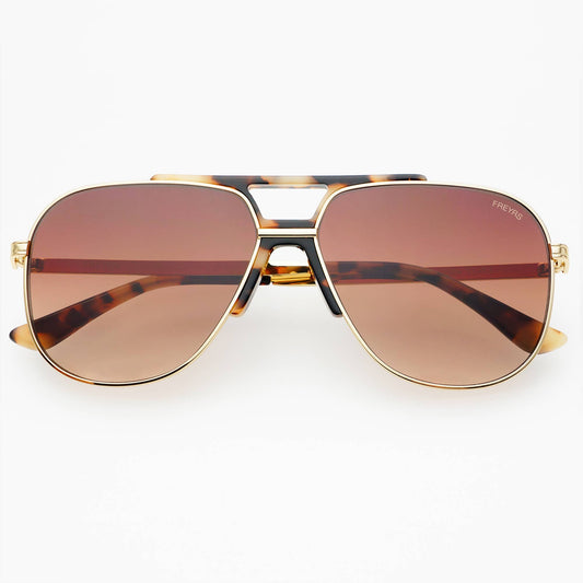 Logan Acetate Aviator Sunglasses: Tortoise / Brown