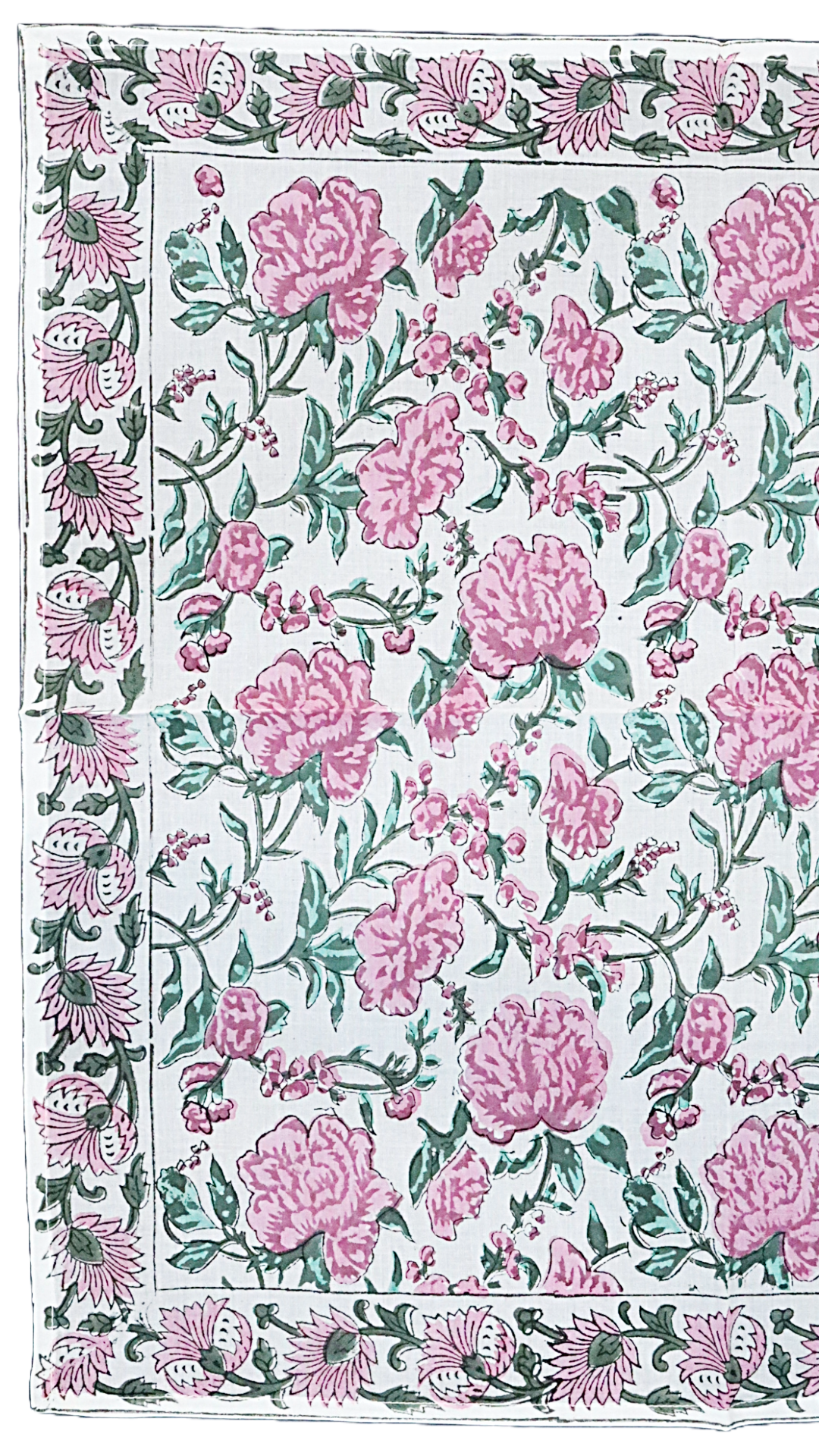 Garden Tea Party - Hand Block Printed Cotton Bandana