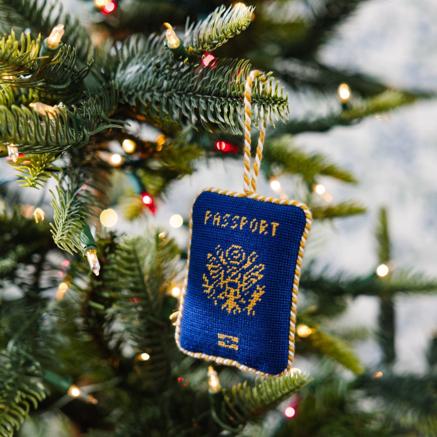 Needlepoint Icon Ornament - Passport