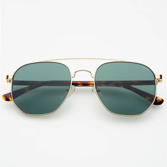 Austin Unisex Sunglasses : Gold / Green