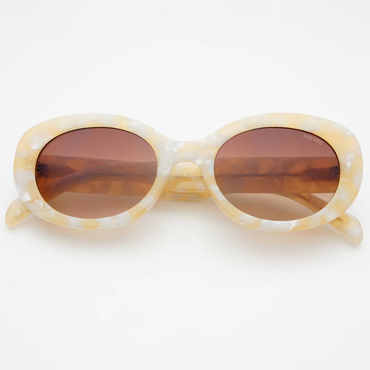 Aria Acetate Womens Oval Sunglasses  : Light Pearl