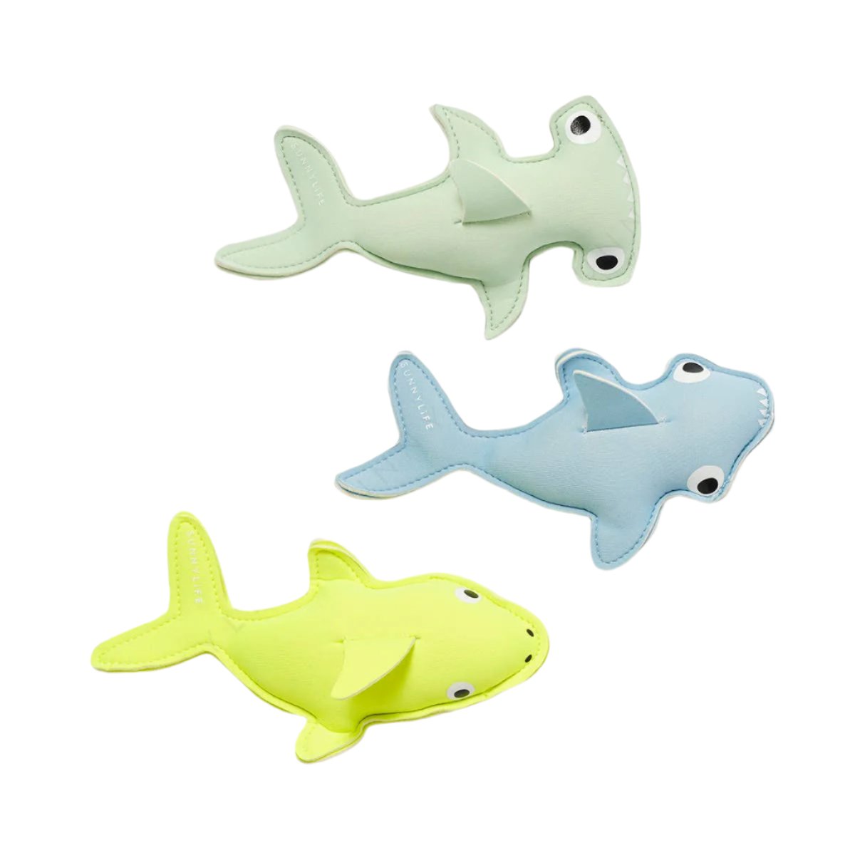 Salty the Shark Dive Buddies Aqua Neon Yellow Set of 3