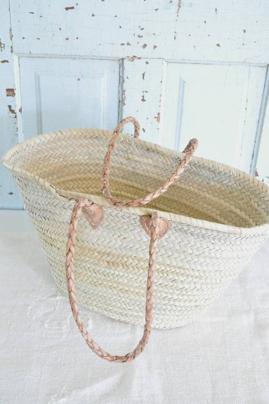 Moroccan Bag Basket-Braided Handle