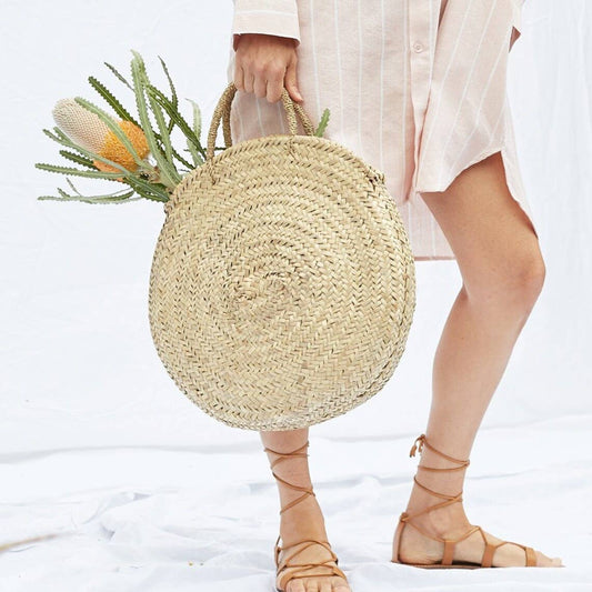 Moroccan Round Short Handled Bag